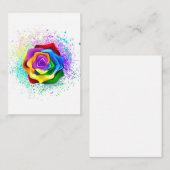 レインボーカラフルバラ ノートカード (正面/裏面)