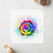 レインボーカラフルバラ ノートカード (正面/裏面インサイチュ)