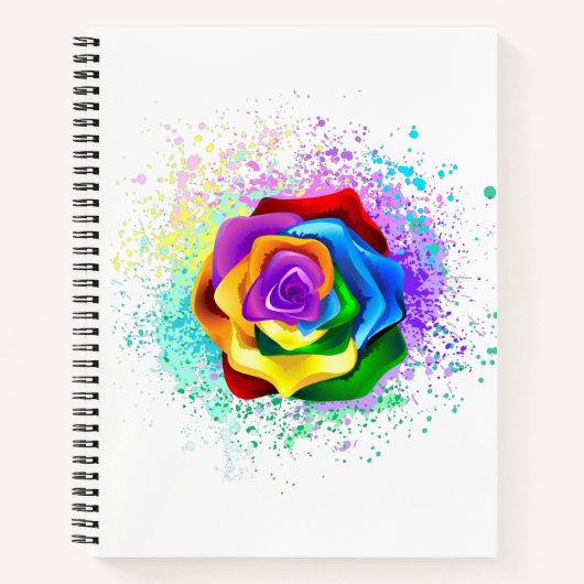 レインボーカラフルバラ ノートブック (正面)