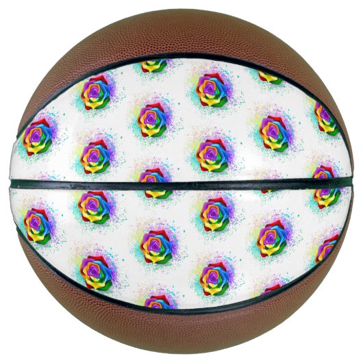 レインボーカラフルバラ バスケットボール (正面)