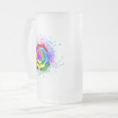 レインボーカラフルバラ フロストグラスビールジョッキ (正面左)