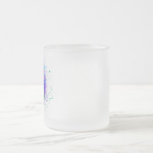 レインボーカラフルバラ フロストグラスマグカップ (中央)