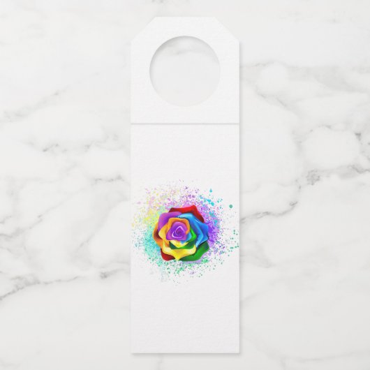 レインボーカラフルバラ ボトルネックタグ (正面)