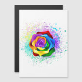 レインボーカラフルバラ マグネット招待状 (正面/裏面)