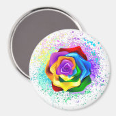 レインボーカラフルバラ マグネット (正面/裏面)
