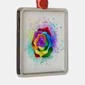レインボーカラフルバラ メタルオーナメント (右)