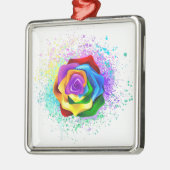 レインボーカラフルバラ メタルオーナメント (左)