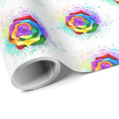 レインボーカラフルバラ ラッピングペーパー (ロールコーナー)