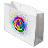 レインボーカラフルバラ ラージペーパーバッグ (裏面アングル)
