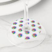 レインボーカラフルバラ ワイングラスタグ (クローズアップ)