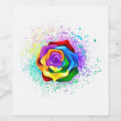 レインボーカラフルバラ ワインラベル (シングルラベル)