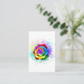 レインボーカラフルバラ 名刺 (スタンド正面)