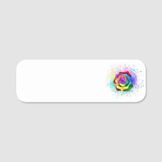 レインボーカラフルバラ 名札 (正面)
