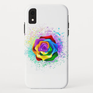 レインボーカラフルバラ iPhone XRケース