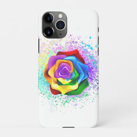 レインボーカラフルバラ iPhoneケース (裏面)