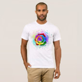 レインボーカラフルバラ Tシャツ (正面フル)
