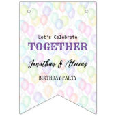 レインボーカラフルバルーンジョイントバースデーパーティー バンティングフラッグ (第1の旗)