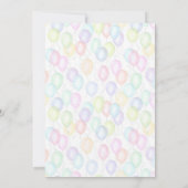 レインボーカラフルバルーンツインフォト誕生日 招待状 (裏面)