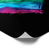 レインボーカラフルバレンタインのハート煙/霧 ポスター (角)