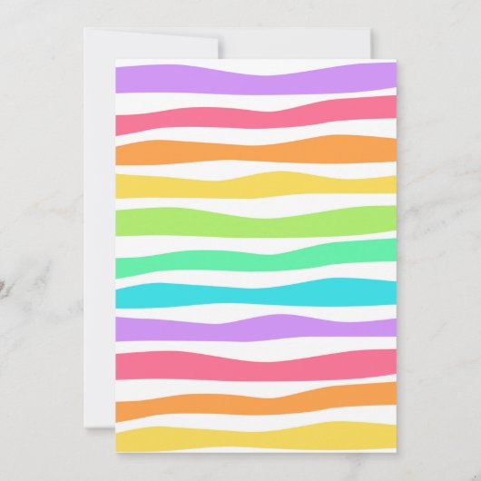 レインボーカラフルバースデーパーティーへの招待 招待状 (裏面)