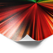 レインボーカラフルバースト抽象芸術デジタルアートデザイン フォトプリント (角)