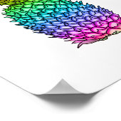 レインボーカラフルパイナップル ポスター (角)