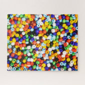 レインボーカラフルパイルのビーズ ジグソーパズル (横)