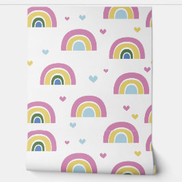 レインボーカラフルパステルパターンピール&スティック 壁紙