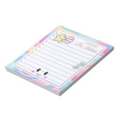 レインボーカラフルパステル先生鑑賞 ノートパッド (回転)