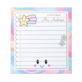 レインボーカラフルパステル先生鑑賞 ノートパッド (正面)