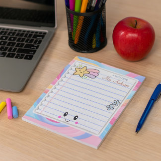 レインボーカラフルパステル先生鑑賞 ノートパッド
