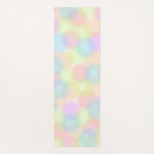 レインボーカラフルパステル幾何学模様 ヨガマット (正面)