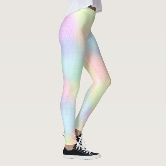 レインボーカラフルパステル幾何学模様 レギンス (右)