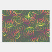 レインボーカラフルパタモダンーン ラッピングペーパーシート (正面3)