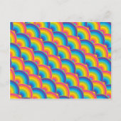 レインボーカラフルパターンの繰り返しプレゼント ポストカード (正面)