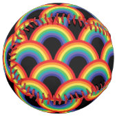 レインボーカラフルパターン ソフトボール (正面左)