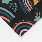 レインボーカラフルパターン フリースブランケット (角)