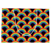 レインボーカラフルパターン ラージペーパーバッグ (裏面)