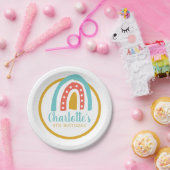 レインボーカラフルパーソナライズされた誕生日 ペーパープレート (パーティー)