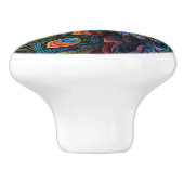 レインボーカラフルピーコック セラミックノブ (側面)