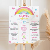 レインボーカラフルファースト誕生日マイルストーンポスター ポスター