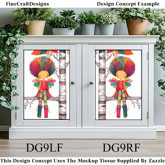 レインボーカラフルフェアリー、アフロヘアDG9LFデクページ 薄葉紙