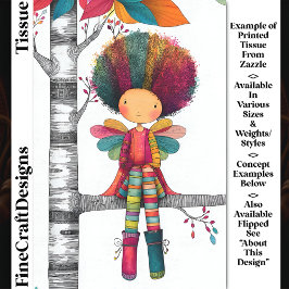 レインボーカラフルフェアリーAfro Hair DG9R Decompage 薄葉紙