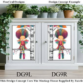 レインボーカラフルフェアリーAfro Hair DG9R Decompage 薄葉紙