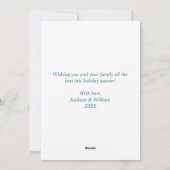 レインボーカラフルフォトゲイプライドカップルのクリスマス シーズンカード (裏面)