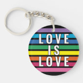 レインボーカラフルフラッグの色のパタストライプーン キーホルダー (正面)