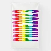 レインボーカラフルフラッグ文字ゲイプライド2023 横断幕 (縦)