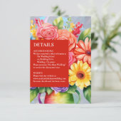 レインボーカラフルフラワーズ詳細エンクロージャカード 出欠カード (スタンド正面)