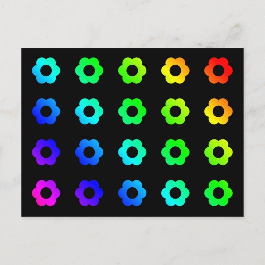 レインボーカラフルフラワー数々のズ – カラーデイジーデイジー ポストカード (正面)