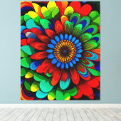 レインボーカラフルフラワー104 キャンバスプリント (インサイチュ (ウッドフロア))